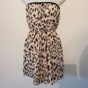 Rachel Roy Animal Print Strapless Cocktail Dress XS